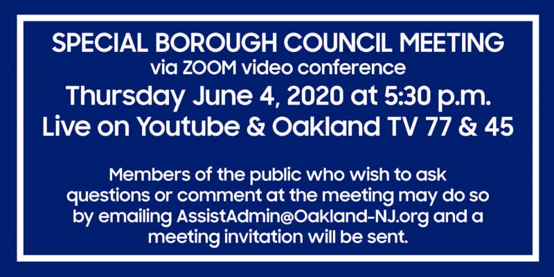 Special Council Meeting June 4 2020