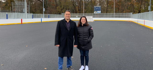 Recreation Chairman Mike Guadagnino and Roller Hockey Commissioner VIvian King