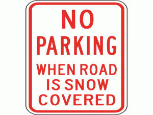 No Parking When Road is Snow Covered