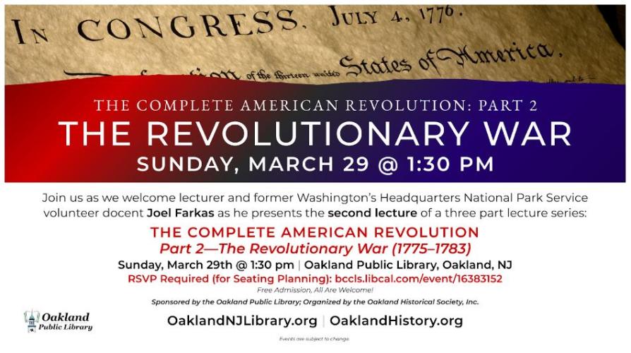 Flyer for Lecture Series. Declaration of Independence in the background