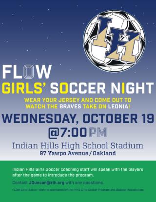 Flow girls soccer night flyer