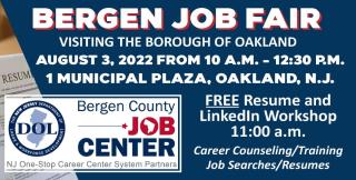 kleermaker Lam Zwaaien ICYMI: Bergen Job Center Visiting Oakland | Borough of Oakland NJ