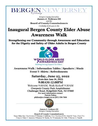 Inaugural Bergen County Elder Abuse Awareness Walk