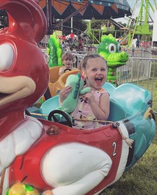 Makenna, 2, enjoys her first carnival