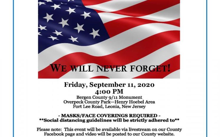 9/11 Ceremony Bergen County NJ