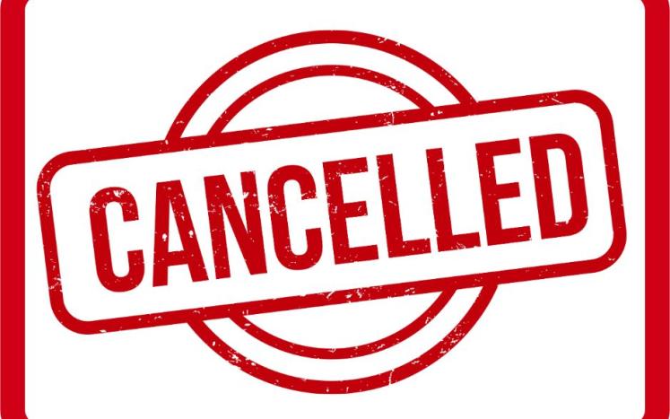 Cancelled written in red letters surrounded by a circle and rectangle.