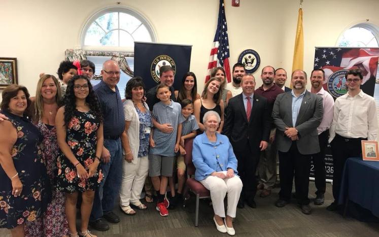 Frank Leone's Family with Congressman Josh Gottheimer 