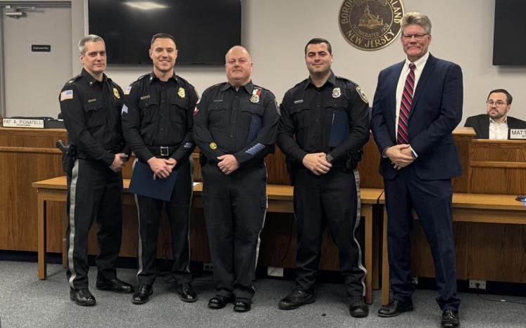 Photograph of Police Officers in Council Chambers